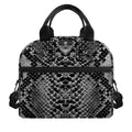 Grey And Black Snakeskin Print Insulated Lunch Bag