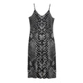 Grey And Black Snakeskin Print Jersey Midi Cami Dress