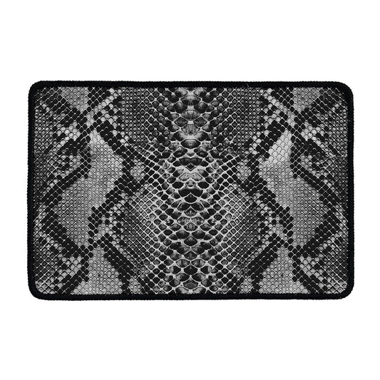 Grey And Black Snakeskin Print Kitchen Mat