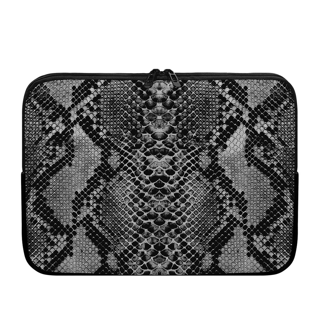 Grey And Black Snakeskin Print Laptop Sleeve