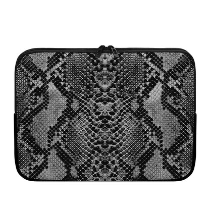 Grey And Black Snakeskin Print Laptop Sleeve