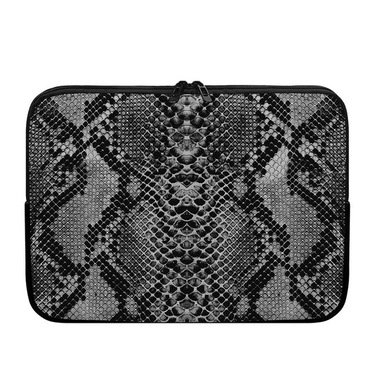 Grey And Black Snakeskin Print Laptop Sleeve