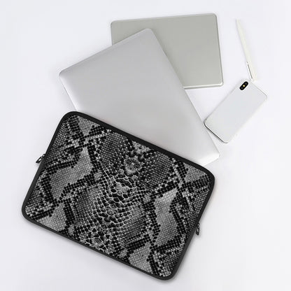 Grey And Black Snakeskin Print Laptop Sleeve