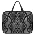 Grey And Black Snakeskin Print Laptop Sleeve With Handle