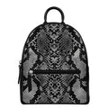 Grey And Black Snakeskin Print Leather Backpack