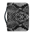 Grey And Black Snakeskin Print Leather Bible Cover