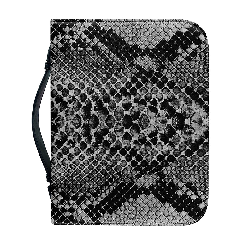 Grey And Black Snakeskin Print Leather Bible Cover