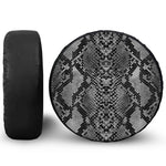 Grey And Black Snakeskin Print Leather Spare Tire Cover