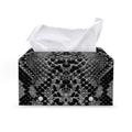 Grey And Black Snakeskin Print Leather Tissue Box Cover