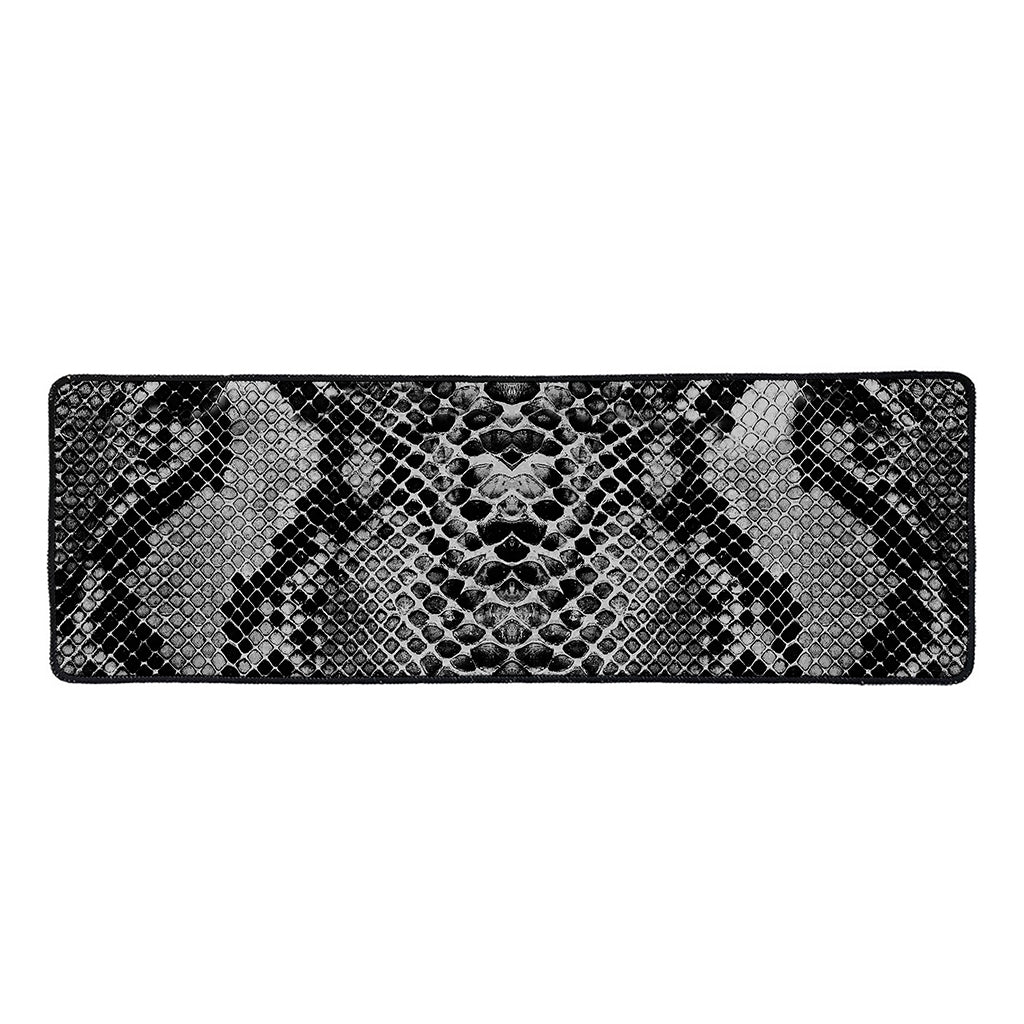 Grey And Black Snakeskin Print Long Kitchen Mat