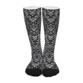 Grey And Black Snakeskin Print Long Socks