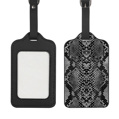 Grey And Black Snakeskin Print Luggage Tag