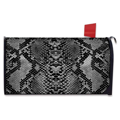 Grey And Black Snakeskin Print Mailbox Cover