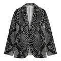 Grey And Black Snakeskin Print Men's Blazer