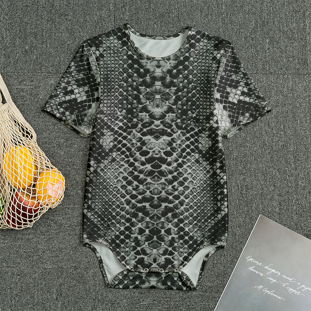 Grey And Black Snakeskin Print Men's Bodysuit