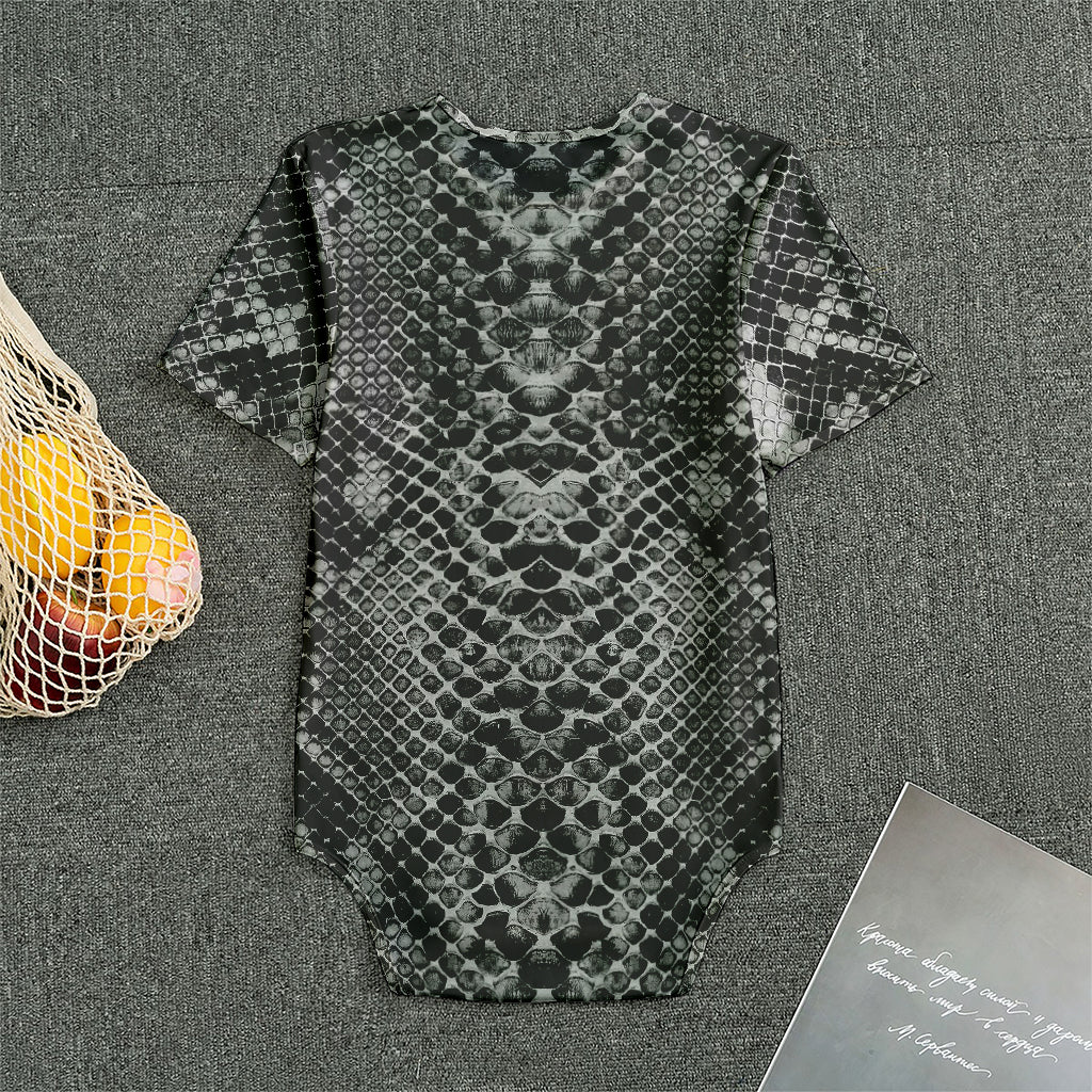 Grey And Black Snakeskin Print Men's Bodysuit
