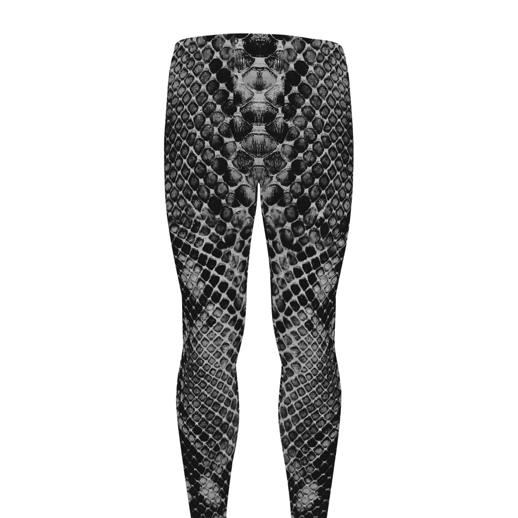 Grey And Black Snakeskin Print Men's leggings