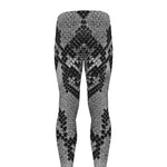 Grey And Black Snakeskin Print Men's leggings