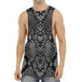 Grey And Black Snakeskin Print Men's Muscle Tank Top