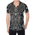 Grey And Black Snakeskin Print Men's Shirt