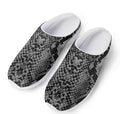 Grey And Black Snakeskin Print Mesh Casual Shoes