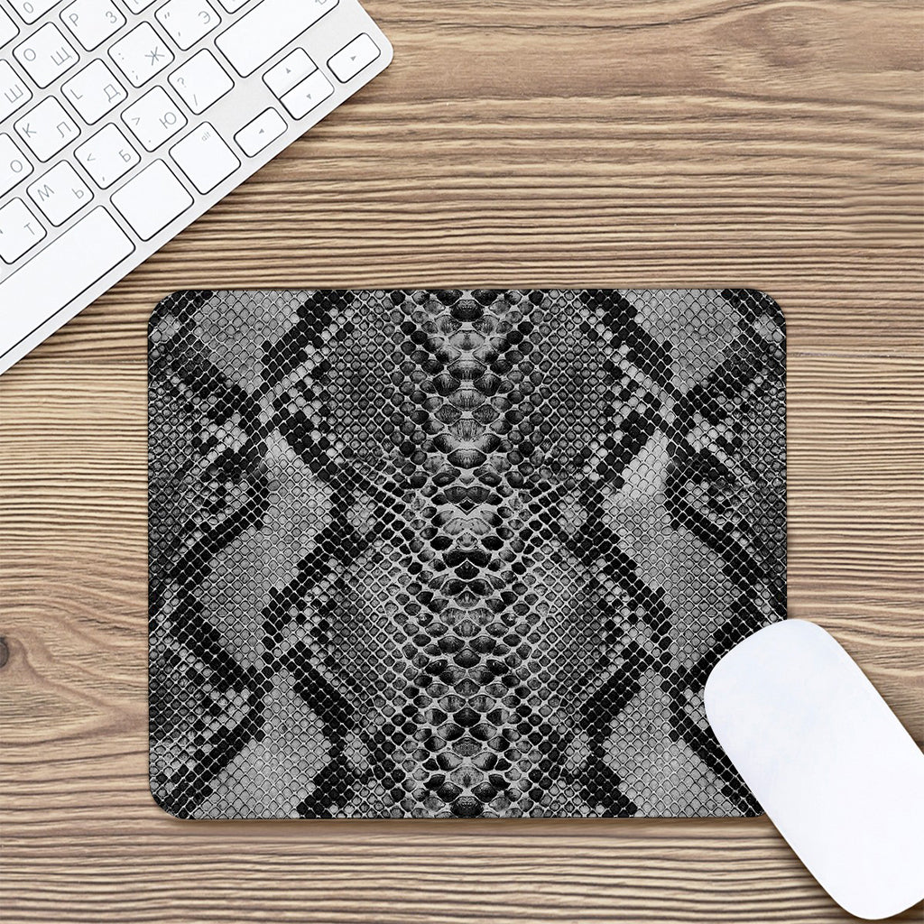 Grey And Black Snakeskin Print Mouse Pad