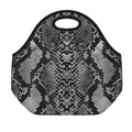 Grey And Black Snakeskin Print Neoprene Lunch Bag