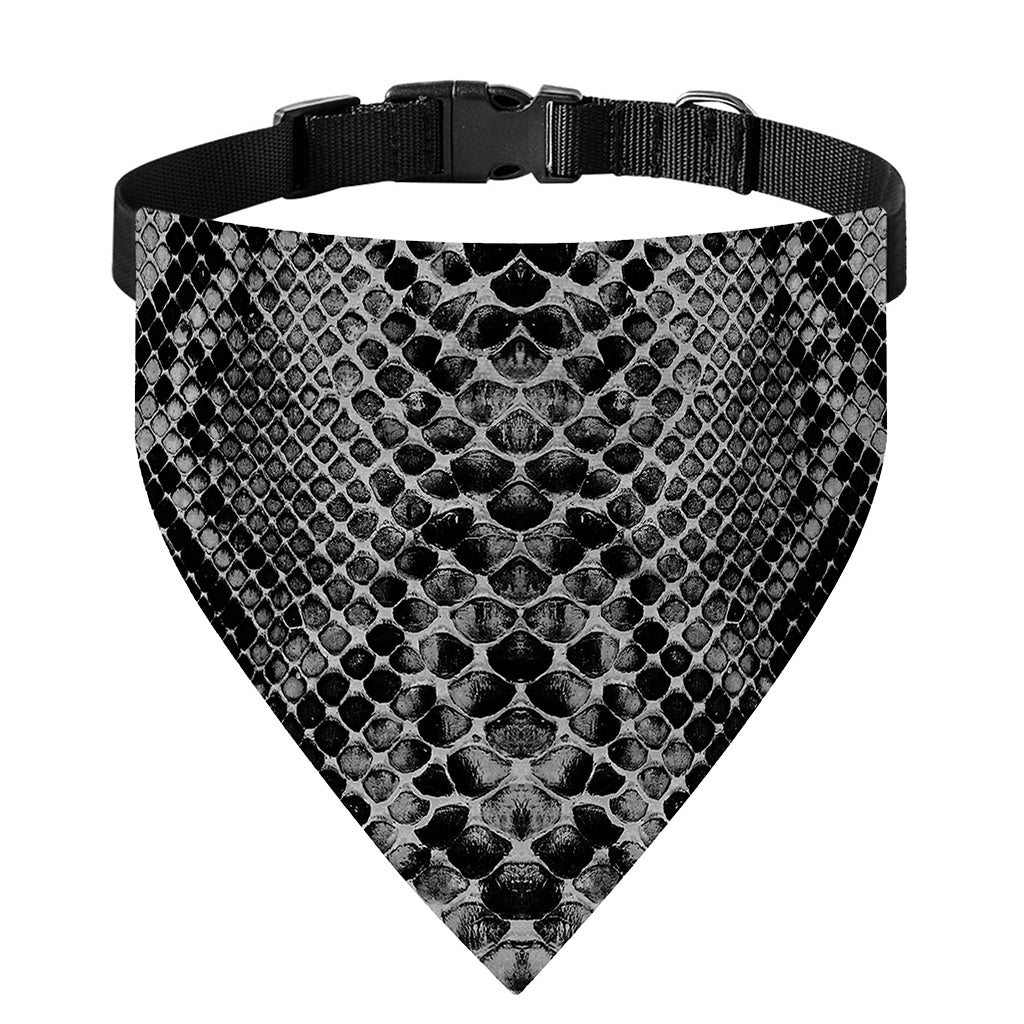 Grey And Black Snakeskin Print Over The Collar Dog Bandana