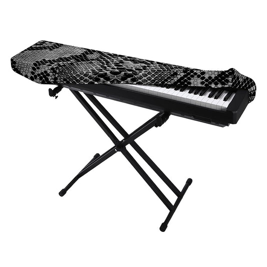 Grey And Black Snakeskin Print Piano Keyboard Cover