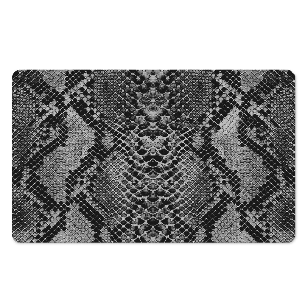 Grey And Black Snakeskin Print Polyester Doormat