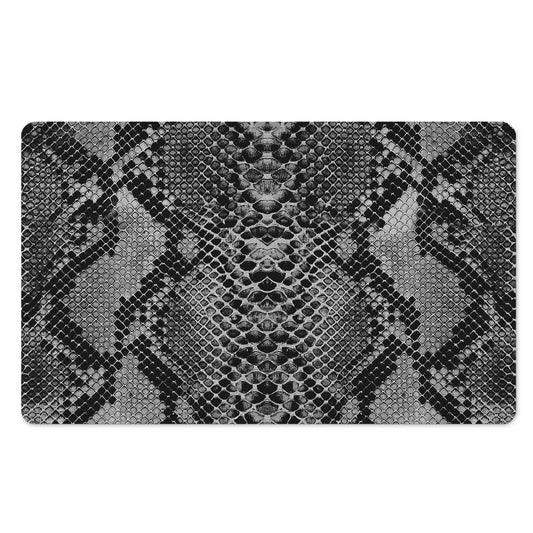 Grey And Black Snakeskin Print Polyester Doormat