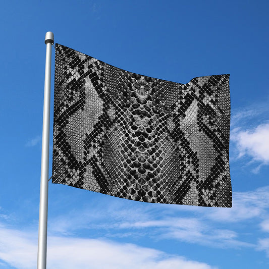 Grey And Black Snakeskin Print Polyester Flag