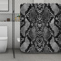 Grey And Black Snakeskin Print Polyester Shower Curtain