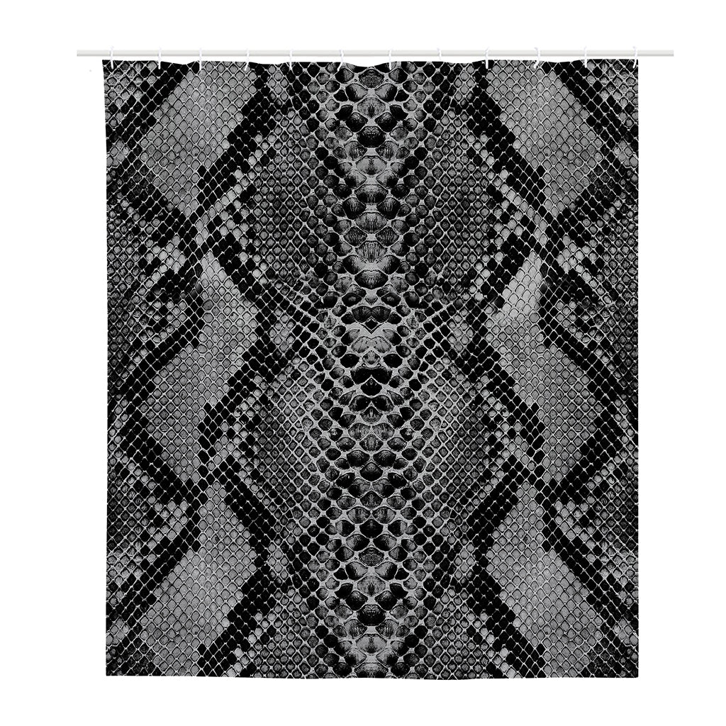 Grey And Black Snakeskin Print Polyester Shower Curtain
