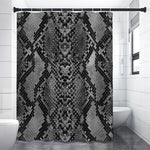 Grey And Black Snakeskin Print Premium Shower Curtain