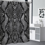Grey And Black Snakeskin Print Premium Shower Curtain