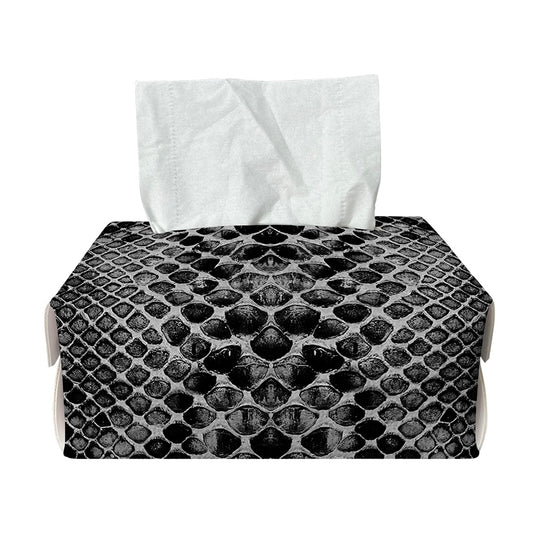 Grey And Black Snakeskin Print Rectangle Tissue Box Cover