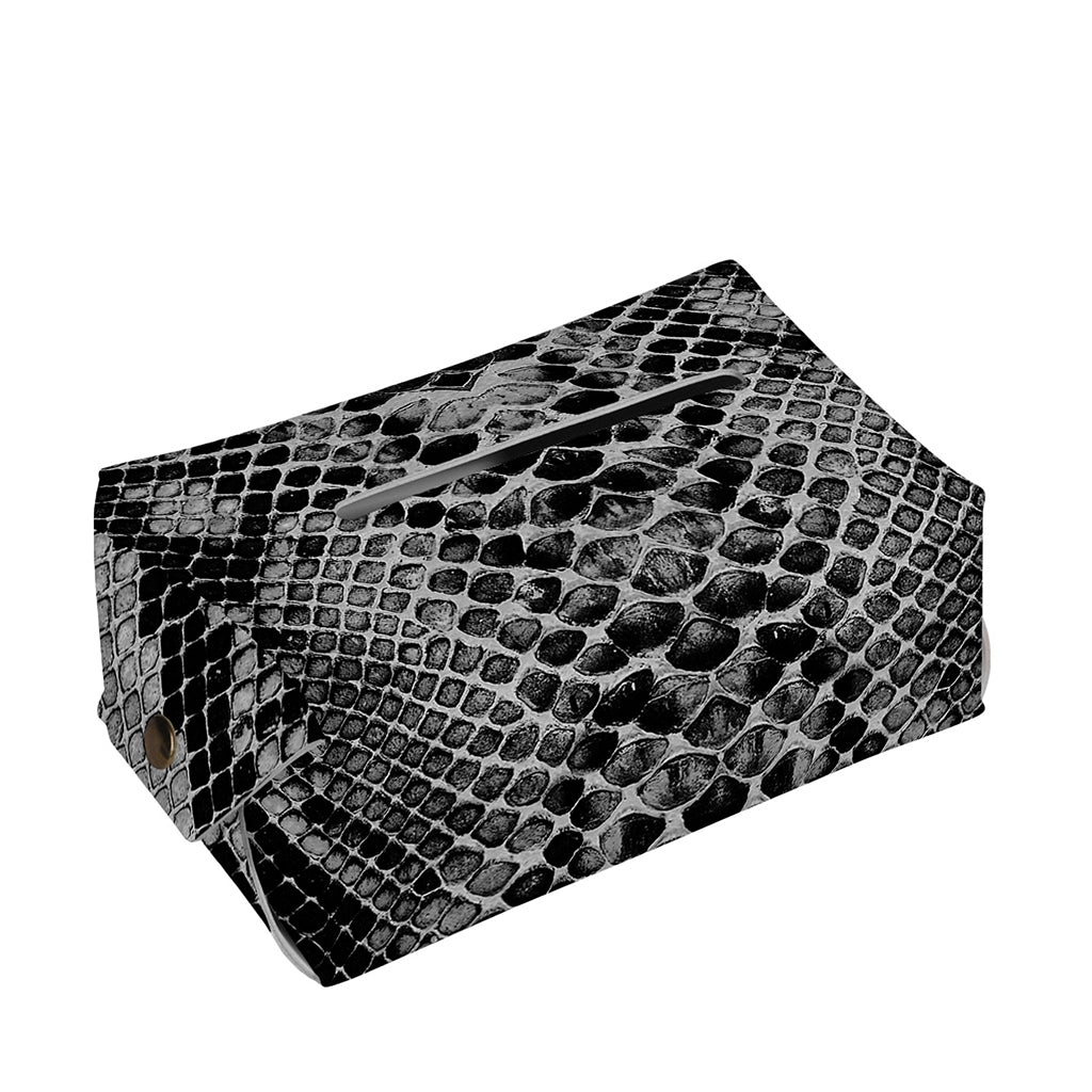 Grey And Black Snakeskin Print Rectangle Tissue Box Cover