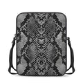 Grey And Black Snakeskin Print Rectangular Crossbody Bag