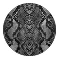 Grey And Black Snakeskin Print Round Blanket