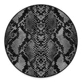 Grey And Black Snakeskin Print Round Floor Mat