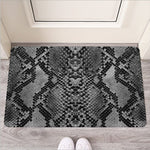 Grey And Black Snakeskin Print Rubber Doormat