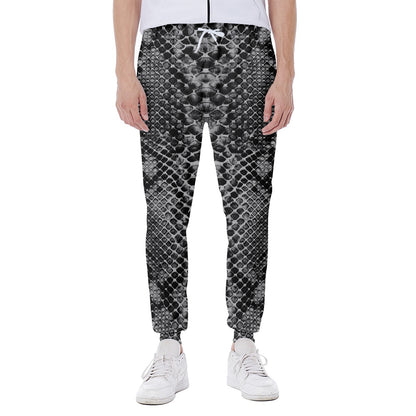 Grey And Black Snakeskin Print Scuba Joggers