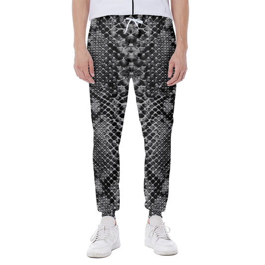 Grey And Black Snakeskin Print Scuba Joggers