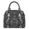 Grey And Black Snakeskin Print Shoulder Handbag