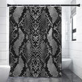 Grey And Black Snakeskin Print Shower Curtain