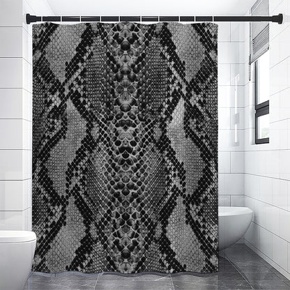 Grey And Black Snakeskin Print Shower Curtain