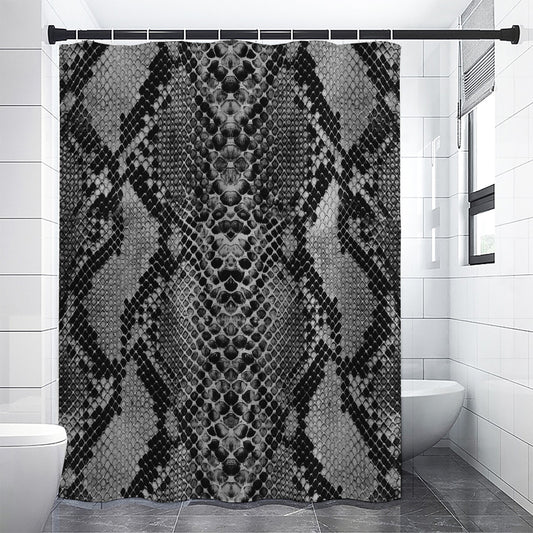 Grey And Black Snakeskin Print Shower Curtain