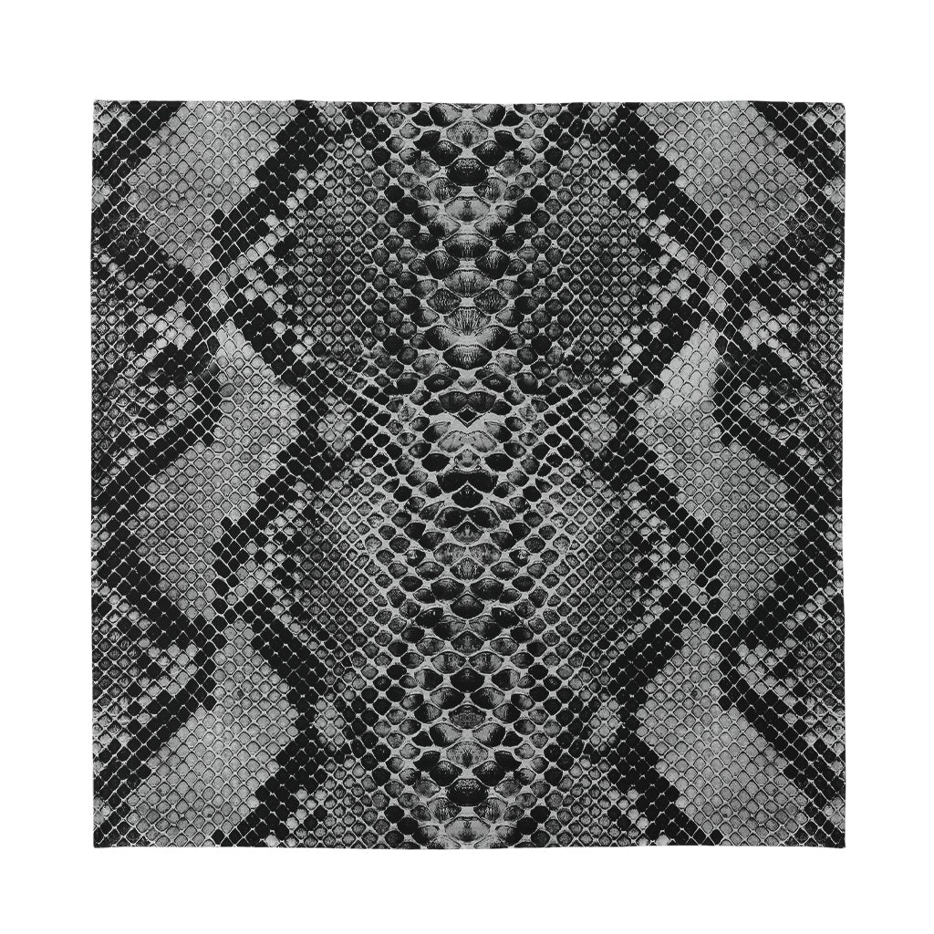 Grey And Black Snakeskin Print Silk Bandana