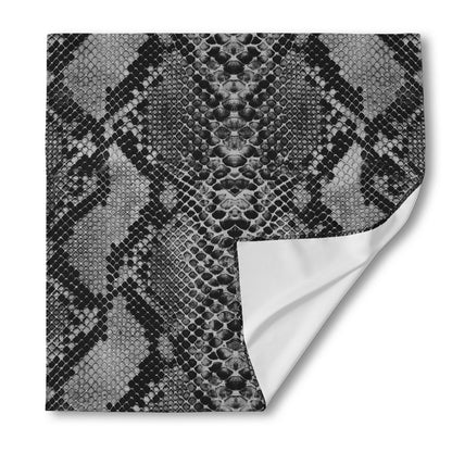 Grey And Black Snakeskin Print Silk Bandana